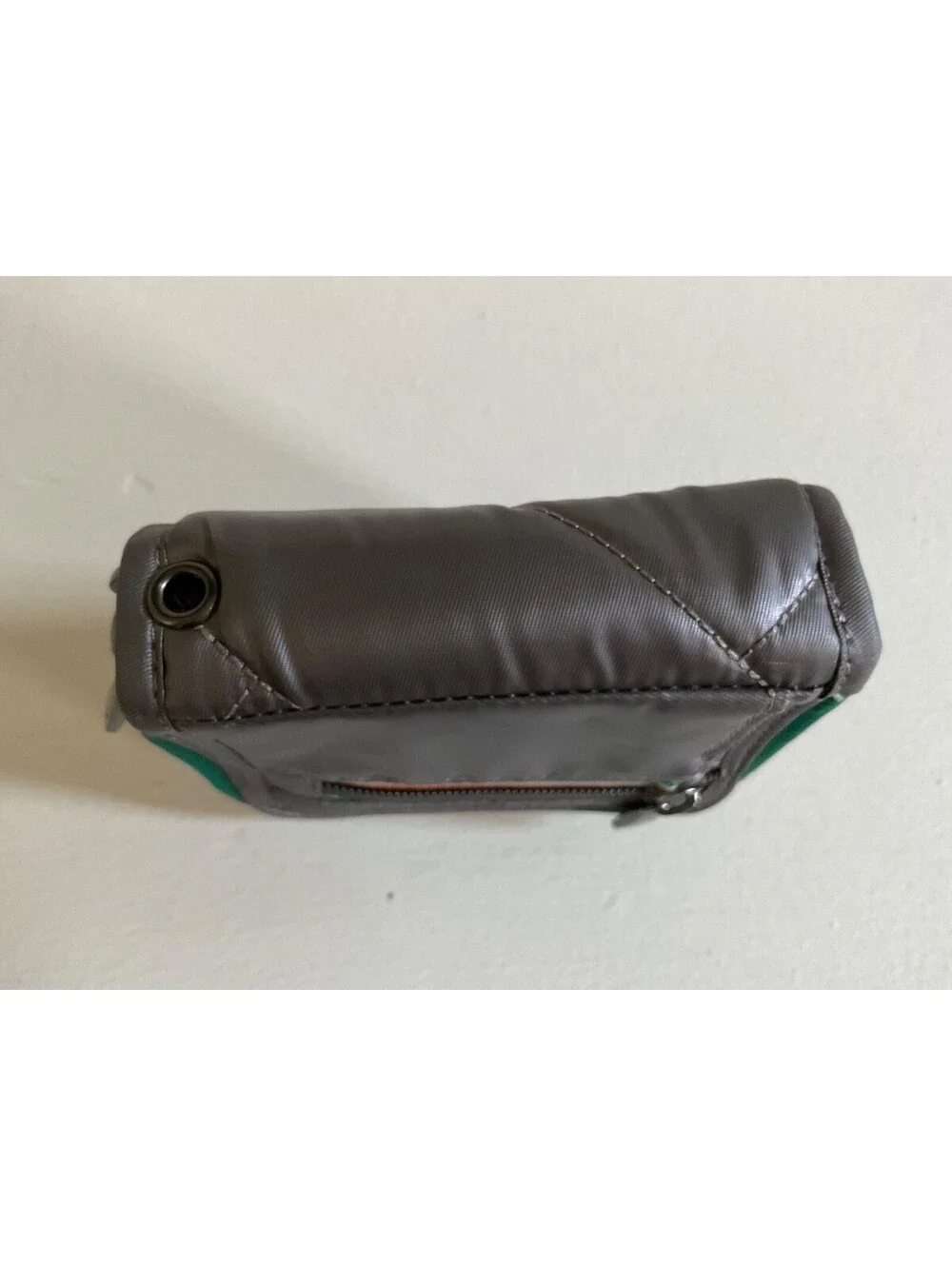 Lug Splits SE RFID Wallet Metallic Silver Gray Zip Accordion Card Holder EUC